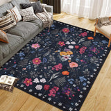 Garvee Colorful Floral Door Ultra Soft Neutral Area Rug Non-Slip Indoor Mat for Kitchen Entryway Bedroom, Multiple Sizes, Vintage Style - Blue