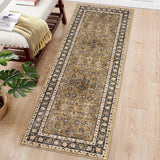 Garvee Washable Runner Rug Yellow 2x6 Non-Slip Low Pile Vintage Kitchen Rug - Yellow