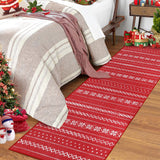 Garvee Christmas Rug Runner 2x8 Boho Hallway Rug Non-Slip Runner Rug for Bedroom Bohemian Christmas Area Rug Machine Washable Floor Cover for Living Room Bedroom, Red Boho, 2x8 Feet - Red