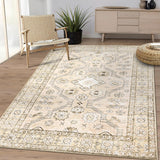 Garvee Area Rugs 9x12 - Washable Rug for Living Room, Non-Slip Bedroom Rug, Stain Resistant Soft Rug (Beige, 9'x12') - Beige