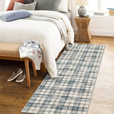 Garvee Plaid Blue 2x6 Runner Farmhouse Rug Kitchen Rugs Non Slip Washable Rugs Throw Rugs Carpet Rug Soft Rug Runner No Shedding Floor Mats Geometric Area Rug for Laundry Hallway Entry Rug - Blue