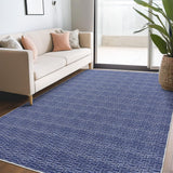 Garvee Modern Solid Area Rug 5x7 Washable Rug Braided Print Rug Indoor Soft Living Room Rug Non Slip Woven Print Accent Carpet Low Pile Non-Shedding Foldable Contemporary Rug for Bedroom Office Blue - Blue