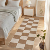Garvee Easy Jute Rugs 2x8 Checkered Kitchen Runner Rugs Non Skid Washable Stain Resistant Indoor Outdoor Rugs Brown Farmhouse Style - Coffee-Checkerboard-1