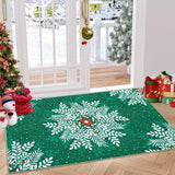 Garvee Christmas Snowflake Area Rug Washable Non Slip for Entryway 2x3 Green - Green