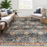 Garvee 10x13 Washable Area Rugs Soft Distressed Vintage Boho Rug for Living Room Bedroom Multi&Blue - Multi & Blue