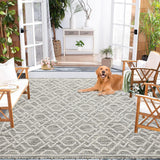 Garvee Outdoor Rug 4x6 Grey Waterproof Non Shedding Geometric Patio Deck Porch Indoor Outdoor - Gray