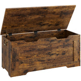 Garvee Storage Chest, Wooden Storage Bench, 39.37" Flip Top Storage Trunk, Sturdy Entryway Bench Supports 350 lb with Safety Hinge, for Entryway, Living Room, Bedroom, Playroom, Rustic Brown - Rustic Brown