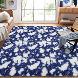 Garvee Large 9x12 Shag Area Rugs for Living Room Indoor Fluffy Blue Rug Thick Plush Non-Slip Shaggy Carpet Ultra Soft Fuzzy Rugs for Bedroom Kids Room Nursery Playroom Modern Cow Print Home Decor - Blue