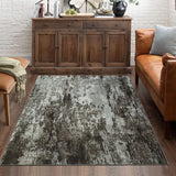 Garvee Bedroom Rug 4x6 Washable Indoor Non-Slip Floor Carpet Modern Abstract Rug Low-Pile Stain Resistant Contemporary Rug for Living Room Bedroom Kitchen, Brown - Dark Brown