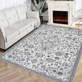Garvee 4x6 Rug for Living Room Washable Rugs Boho Rug for Bedroom Vintage Rug Soft Rug Non Slip Carpet Floral Throw Rugs Stain Resistant Office Rug Classroom Rug 4'x6' Multi - Multicolor