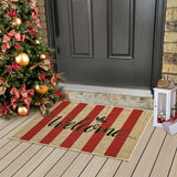 Garvee Christmas Door Mat Non Slip Doormats Striped Welcome Mats for Front Door Floor Mats Ourdoor Decor Welcome Mat Stain Resistant Room Decor Carpet for Entrance Stripe|Red 17''x29'' - Stripe|Red
