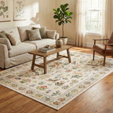Garvee Jungle 8x10 Area Rugs for Living Room Bedroom, Indoor Modern Cute Animal Print Washable Nursery Rugs, Ultra Thin Non Slip Throw Carpet, Beige - Beige