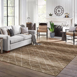 Garvee Area Rug 5x7 Washable Faux Wool Rug Non-Slip Soft Brown for Living Room Bedroom Farmhouse Dining Room - Khaki