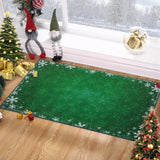 Garvee Christmas Area Rug 3x5 Washable Rug Xmas Snowflake Rug Holiday Decorative Doormat Entryway Kitchen Washable Non Slip Soft Low Pile Carpet for Living Room Bedroom Entrance Dining Room Bathroom - Green