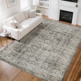 Garvee Area Rug | Rugs for Living Room | Washable – 10x13 Vintage Floral Area Rugs, Soft Cashmere Cotton & TPR Non-Slip Backing Carpet for Bedroom, Bathroom, Dining Room, Kitchen, Entryway & Office - Green