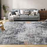 Garvee Washable Area Rug Modern Abstract Rug, Foldable Soft Indoor Carpet with Non-Slip Backing Low Pile, Non-Shedding Floor Mat for Living Room Bedroom Dining Room Office, 8x10 - Gray