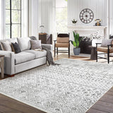 Garvee Large Area Rug Living Room Rugs 9x12 Large Soft Machine Washable Neutral Stain Resistant Indoor Floor Rug Carpet for Bedroom Under Dining Table House Decor Grey - Gray