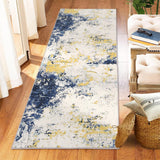 Garvee Abstract Modern Runner Rug, 2x6 Washable Foldable Soft Area Rugs with Non-Slip Backing, Non-Shedding Floor Mat, Stain Resistant Carpet for Living Room Bedroom Dining Room Office, Yellow Blue - Yellow Blue