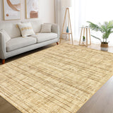 Garvee Washable Rugs for Living Room Bedroom Office Nursery Modern Printed Area Rug Contemporary Distressed Rug Low Pile Neutral Soft Rug Non Slip Farmhouse Floor Cover - Nature