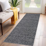 Garvee Runner Rugs 2x6 Washable Solid Runners for Hallway Kitchen, Non Slip Low Pile, Faux Wool, Ultra-Thin, Pet Friendly, Entryway Use - Black