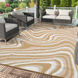 Garvee 10x20 Modern Large Outdoor Rug Waterproof Reversible Plastic Straw Rug for Camping Picnic Beach Light Brown - Light Brown