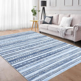 Garvee 9x12 Area Rug for Living Room Throw Rugs for Bedroom Rug Bohemian Modern Rug Fluffy Rug Soft Large Area Rug Moroccan Geometric Nursery Rug Room Carpet Classroom Rug Blue 9'x12' - Blue