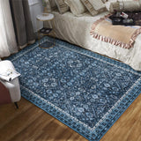 Garvee Moroccan Trellis Washable Rug 5x7 Blue Indoor Soft Non Slip Backing Area Rug for Living Room Bedroom Nursery Dorm Home Office - Blue