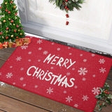 Garvee Indoor Door Mat Non-Skid Christmas Decorative Doormat Xmas Welcome Doormat Washable Floor Mats Low Pile Front Door Mat for Bedroom Living Room Kitchen Nursery, 20" x 32" Red - Merry Christmas Red