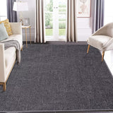 Garvee Modern Solid Textured Area Rug Washable Non-Slip Foldable Carpet for Living Room, Bedroom, Home Office, Dark Grey - Dark Gray
