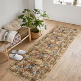 Garvee Area Rugs Vintage Oriental Printed Distressed Design Non Slip Soft Carpet for Living Room Bedroom 2x6Ft Orange - Orange