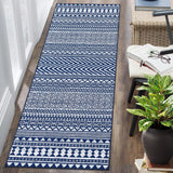 Garvee Runners for Hallway Washable Rug Blue and White Rug Geometric Small Long Rugs for Bedroom Vintage Soft Throw Rug for Entryway Carpet for Kitchen Bedroom Nursery, 2x6, Navy - Blue