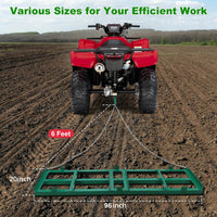 Garvee 8' Drag Harrow Driveway Grader, Heavy-Duty Steel Driveway Drag with 6' Chain for ATV, UTV, Tractor, Gravel, Sand & Soil