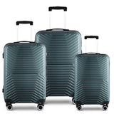 Garvee 3 Piece Hardshell Luggage Sets 20in/24in/28in Expandable Lightweight Durable Suitcase Sets Dark Green - Dark Green As Shown