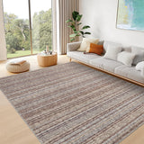 Garvee Modern Runners for Hallways 2x6 Washable Hall Carpet Runner Printed Braid Kitchen Rug Non-Slip Entryway Runner Rugs Striped Floor Runners for Indoor Hallway Bedroom Kitchen, Camel - Camel