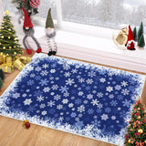 Garvee Christmas Area Rug 2x3 Snowflake Print Non-Slip Ultra Thin Stain Resistant Machine Washable Blue Living Room Decor - Snowflakes|Blue