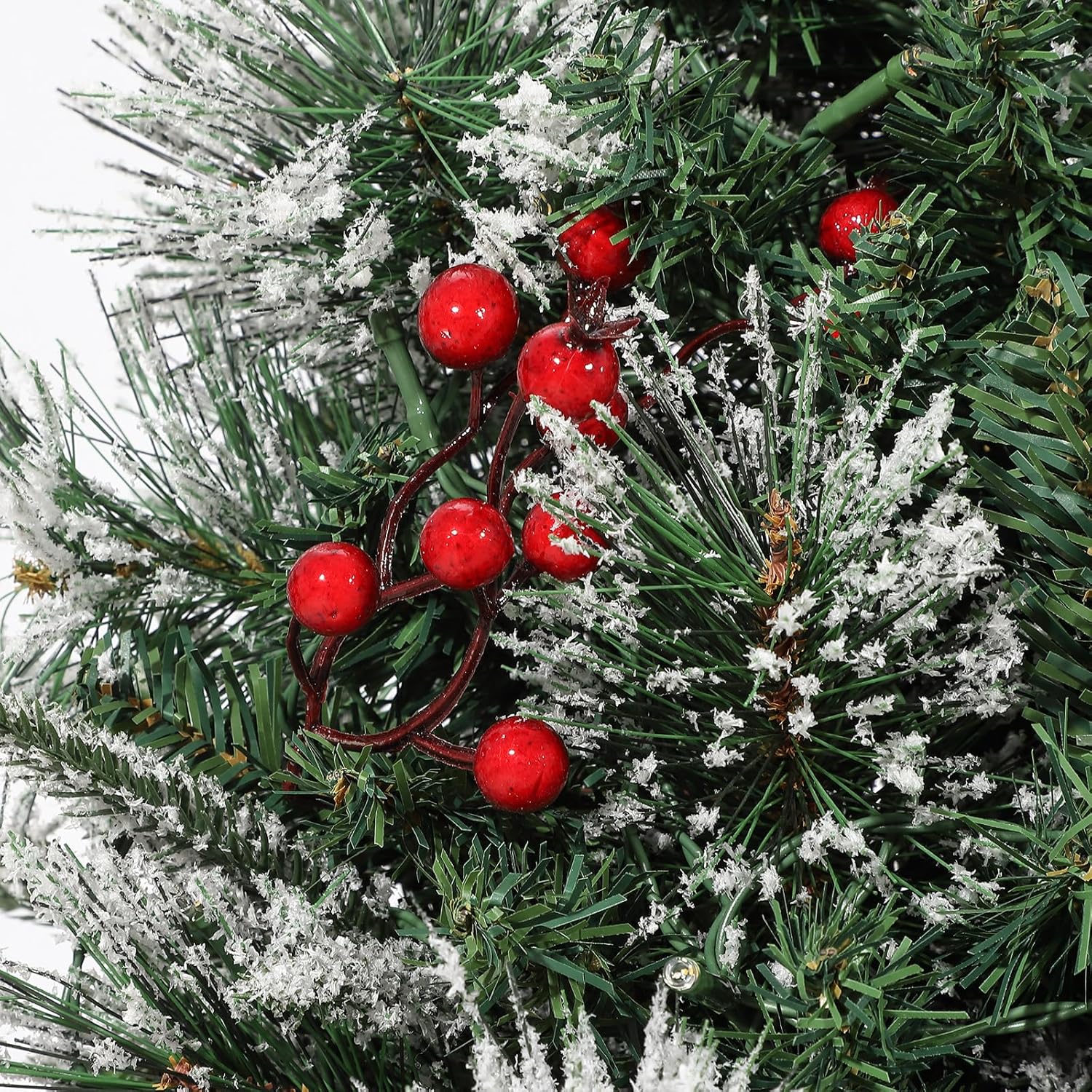 Garvee 3ft Christmas Tree with 78 Lights, Pre-Lit Artificial Desktop Xmas Tree with 8 Mode Includes Red Berries & Sleigh Base for Holiday Indoor DIY Christmas Decor, 2 PCS