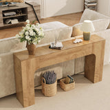 Garvee 63" Farmhouse Console Table Slim Wood Sofa Side Table Narrow Rustic Foyer Furniture for Living Rooms Hallways Apartments, Deep Oak - Deep Oak