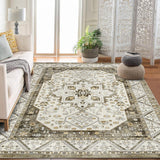 Garvee Short Pile Area Rugs Vintage Large Non Slip Carpet for Living Room Bedroom Dining Room Kitchen 10x13ft Printed Design - Gray Brown