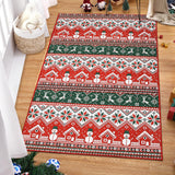 Garvee Christmas 3x5 Area Rug Washable Xmas Snowflake Indoor Outdoor Area Rug Non-Skid Festive Christmas Throw Rug Diamonds Low-Pile Accent Rug for Bedroom Living Room, Red&Green - Red & Green