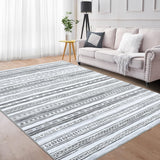 Garvee 9x12 Rug for Bedroom Throw Rugs for Living Room Rug Bohemian Modern Rug Fluffy Rug Soft Large Area Rug Moroccan Geometric Nursery Rug Room Carpet Classroom Rug Grey 9'x12' - Gray