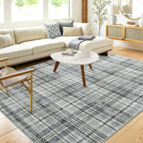 Garvee Plaid Green 4x6 Modern Area Rug for Living Room Throw Rugs with Rubber Backing Washable Rugs Tartan Bedroom Rugs Soft Rug No Shedding Floor Mats for Entryway Office Rug - Green