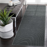 Garvee 2x8 Long Hallway Runner Rug Non Slip Boho Accent Rug Throw Floor Cover High Low Loop Modern Abstract Runner Stain Resistant Contemporary Wave Rug Carpet for Living Room Bedroom,Grey - Gray