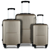 Garvee 3 Piece Hardshell Luggage Sets 20in 24in 28in Expandable Lightweight Durable Suitcase Champagne - Champagne As Shown