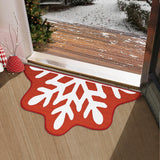 Garvee Christmas Door Mat Non Slip Doormats Snowflake Welcome Mats for Front Door Floor Mats Ourdoor Decor Stain Resistant Room Decor Carpet for Entrance Snowflake 20''x32'' - Snowflakes|Red