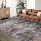 Garvee Area Rug Soft Fluffy Abstract Carpet for Living Room Bedroom Kitchen Dining Room 10x13ft Brown - Brown