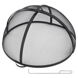 Garvee Outdoor Fire Pit Spark Screen Cover - 36" Round Heavy Duty Stainless Steel Ember Cover, Flip Up Black Design, Heavy Duty Hinges, for Patio Backyard - Upturned black
