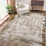 Garvee 9x12 Area Rug Living Room Rugs - Abstract Washable Neutral Modern Soft Large Rug Indoor Floor Non-Slip Rug Carpet for Bedroom Under Dining Table Home Office Decor - Brown - Khaki