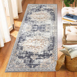 Garvee 2x6 Vintage Washable Area Rug, Oriental Medallion Printed Indoor Rugs, Low Profile Pile Rubber Backing Ideal for Living Room Dining Room Bedroom Office - Black