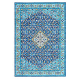 Garvee 5*7ft Persia Style Area Rug Blue-Green,Machine Washable Stain-Resistant Area Rug with Non-Slip Backing Low for Living Room, Bedroom, and Dining Room - Blue-Green