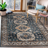 Garvee Inky Blue Vintage Washable Area Rug 5'x7' Boho Rug Faux Cashmere Non Slip Rugs for Living Room Bedroom Oriental Indoor Rug Mat Stain Resistant Throw Rug Kitchen Dining Home Office - Inky Blue